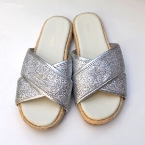 NINE WEST SILVER GLIZZY SANDALS